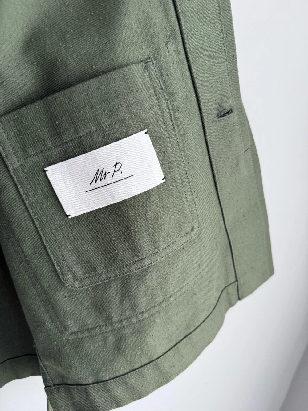 MR P. Cotton Field Jacket Olive Green Military Utility Textured Work Men’s S